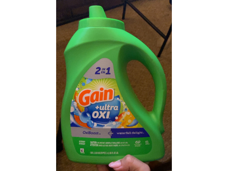 Gain Ultra Oxi Boost+Waterfall Delight Laundry Detergent, 45 Loads, 65 fl oz/1.92 L