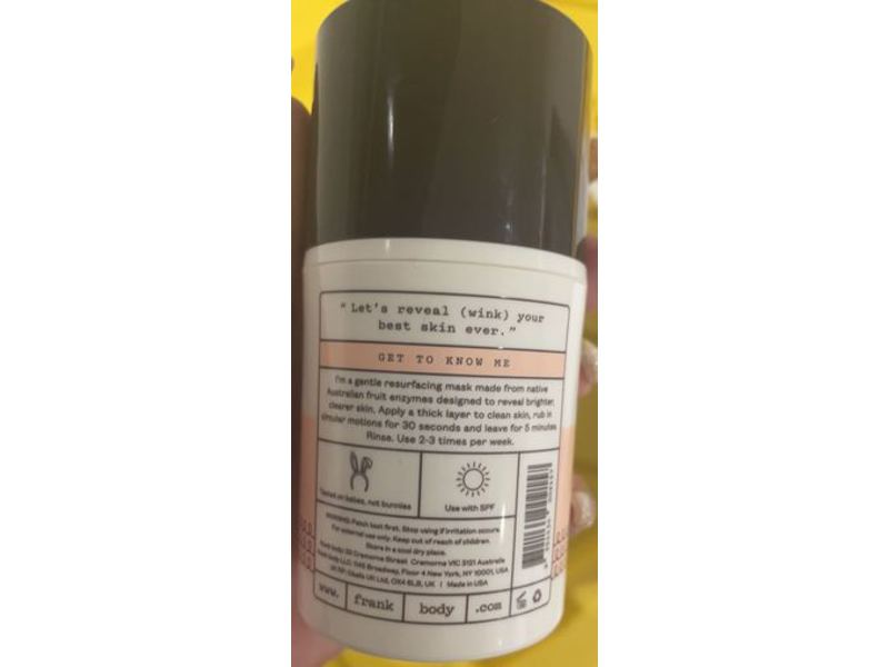 Frank Body Brightening Mask, Vitamin C, 1.69 fl oz/50 mL