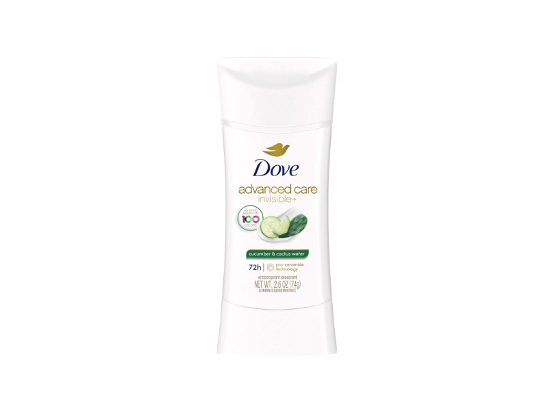 Dove Advanced Care Antiperspirant Deodorant Stick, Cucumber & Cactus Water, 2.6 oz/74 g