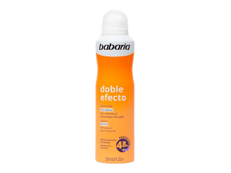 Babaria Doble Efecto Deodorant, Silky Skin, 6.8 fl oz/200 mL