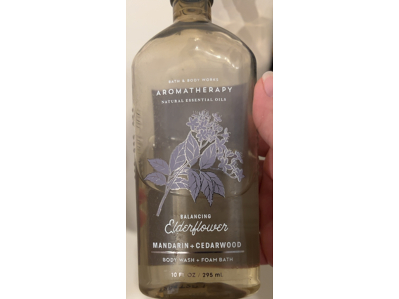 Bath & Body Works Balancing Elderflower Body Wash + Foam Bath, Mandarin + Cedarwood, 10 fl oz/295 mL