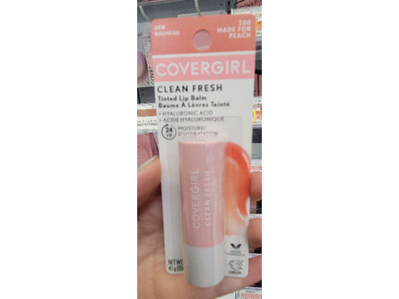 Covergirl Clean Fresh Tinted Lip Balm, 200 Made For Peach, 0.14 oz/4.1 g