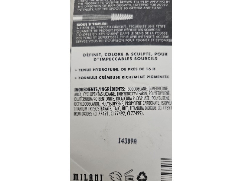 Milani Stay Put Brow Color, 02 Natural Taupe, 0.09 oz/2.6 g