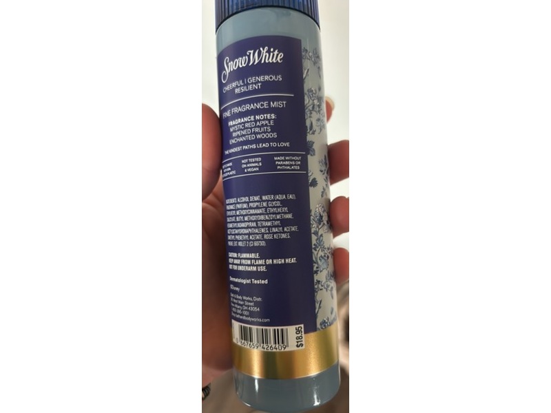 Bath & Body Works Fine Fragrance Mist, Snow White, 8 fl oz/236 mL