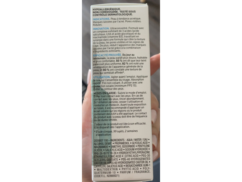 La Roche-Posay Effaclar Ultra Concentrated Serum, Salicylic Acid + Glycolic Acid & Lha, 50 mL