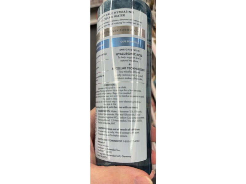 Eucerin Face Gentle Cleansing Hydrating Micellar Water, Hyaluronic Acid, 13.5 fl oz/400 mL