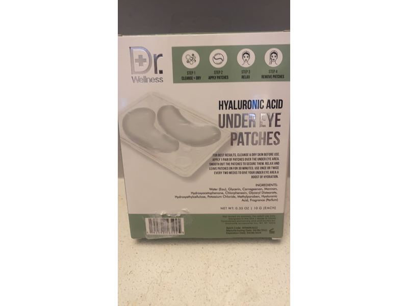 Dr. Wellness Under Eye Patches, Hyaluronic Acid, 0.35 oz/10 g, 4 Pairs