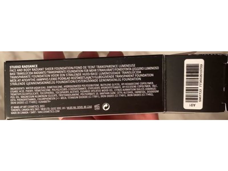 M.A.C Studio Radiance Face And Body Radiant Sheer Foundation, W1, 1.7 fl oz/50 mL