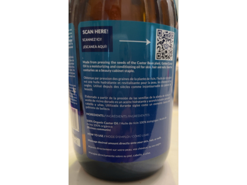 Queen Of The Thrones Organic Golden Castor Oil, 16.9 fl oz/500 mL