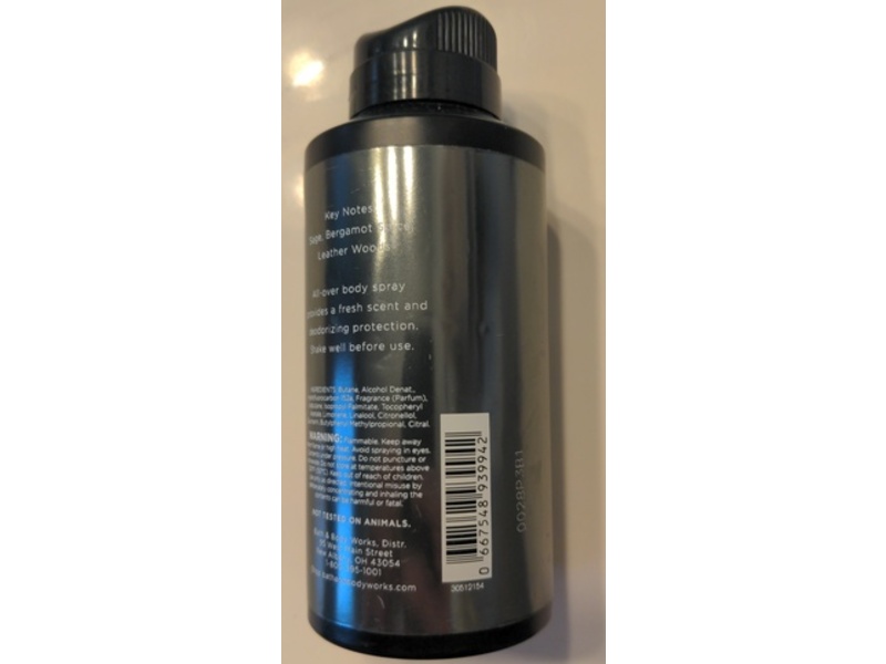 Bath & Body Works Deodorizing Body Spray, Graphite, 3.7 oz/104 g