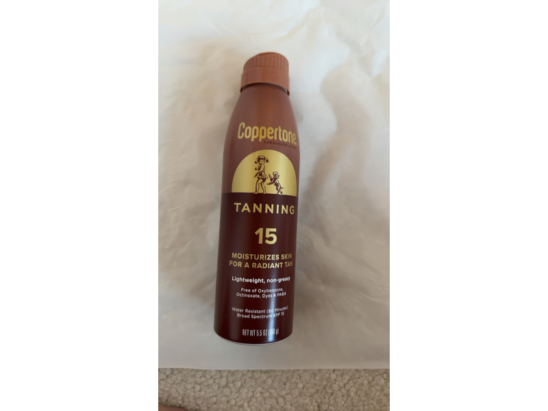 Coppertone Sunscreen Spray, Tanning, SPF 15, 5.5 oz/156 g