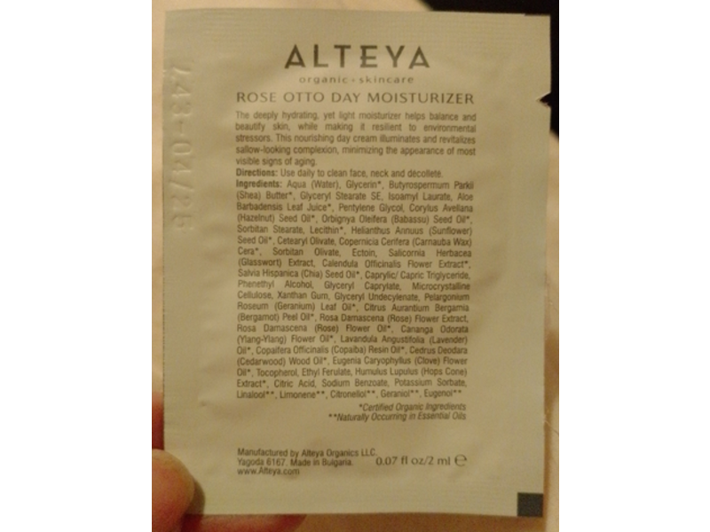 Alteya Bio Damascena Rose Otto Day Moisturizer, 0.07 fl oz/2 mL