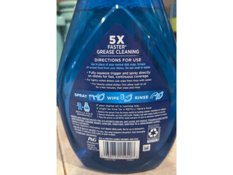 Dawn Platinum Plus Powerwash Dish Spray, Frosted Cranberry, 16 fl oz/473 mL