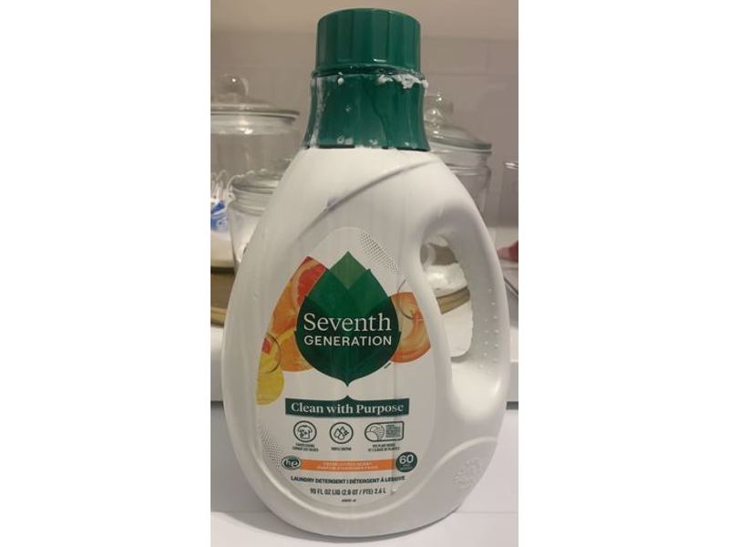 Seventh Generation Liquid Laundry Detergent, Fresh Citrus Scent, 60 Loads, 90 fl oz/2.6 L