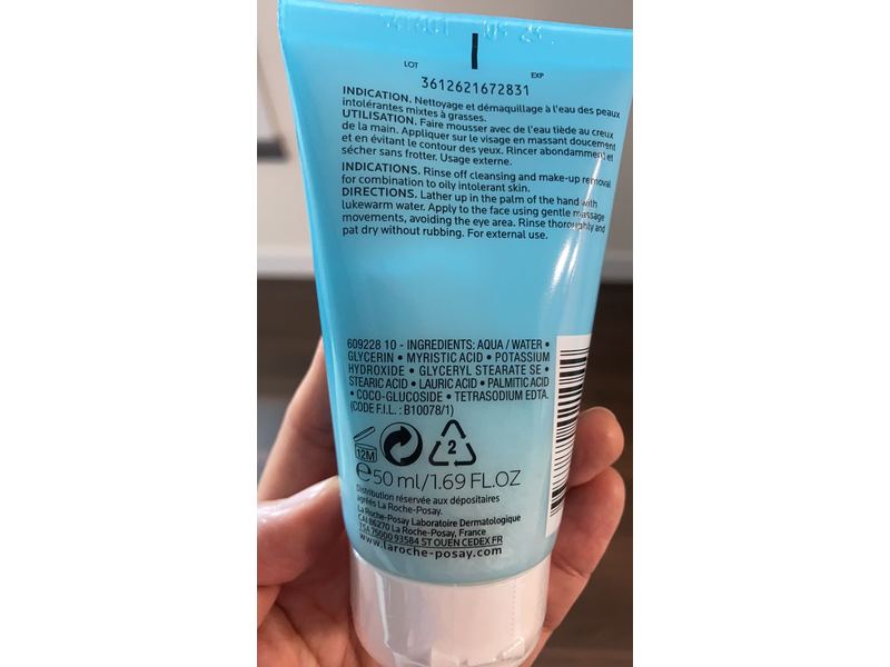 La Roche-Posay Toleriane Purifying Foaming Cream, Combination Skin, 1.69 fl oz/50 mL