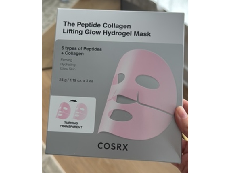 Cosrx The Peptide Collagen Lifting Glow Hydrogel Face Mask, 1.19 oz/34 g, 3 Count