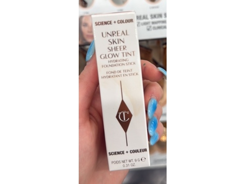 Charlotte Tilbury Unreal Skin Sheer Glow Tint Hydrating Foundation Stick, 8 Medium, 0.31 oz/9 g