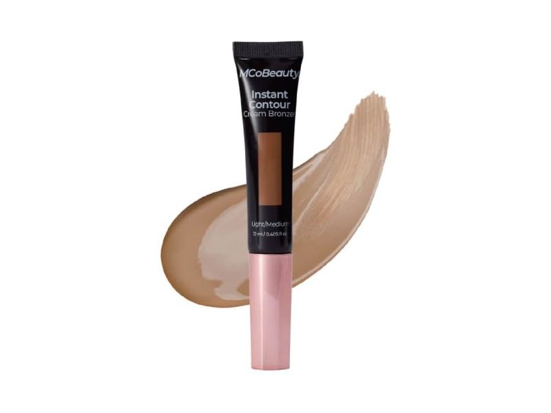 MCoBeauty Instant Contour Cream Bronzer, Light To Medium, 0.405 fl oz/12 mL