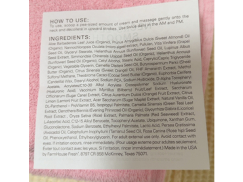 Farm House Fresh Necks-Level Smooth Neck Cream, 1.7 fl oz/50 mL