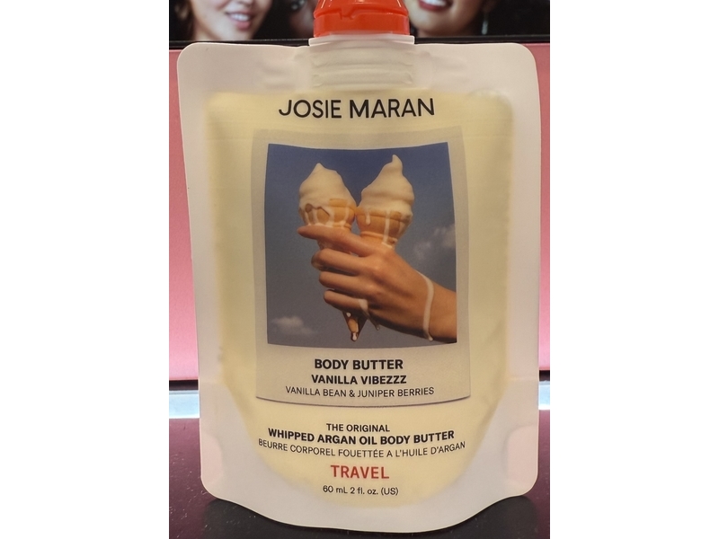 Josie Maran Whipped Argan Oil Body Butter, Vanilla Vibezzz, 2 fl oz/60 mL