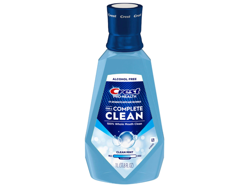 Crest Pro-Health Complete Clean Antiplaque Mouthwash, Clean Mint, 33.8 fl oz/1 L