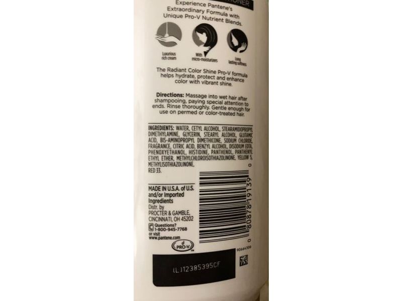 Pantene Radiant Color Shine Conditioner, 10.5 fl oz/311 mL
