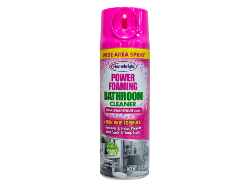 Homebright Power Foaming Bathroom Cleaner, Pink Grapefruit, 10 oz