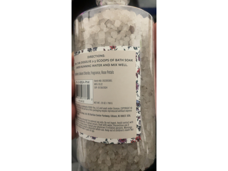 Jessica Simpson Apothecary Bath Salts, Rose Botanical, 25 oz/708 g