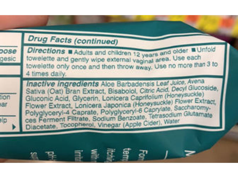 Lola Vaginal Itch Relief Wipes, 28 Count