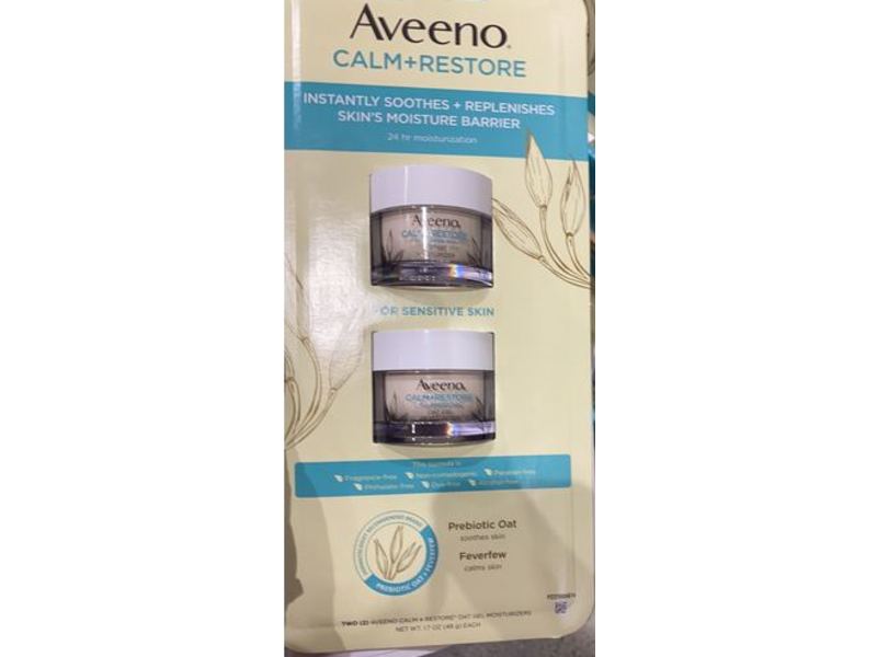 Aveeno Calm + Restore Moisturizer Gel, Oat, 1.7 oz/48 g, Pack Of 2