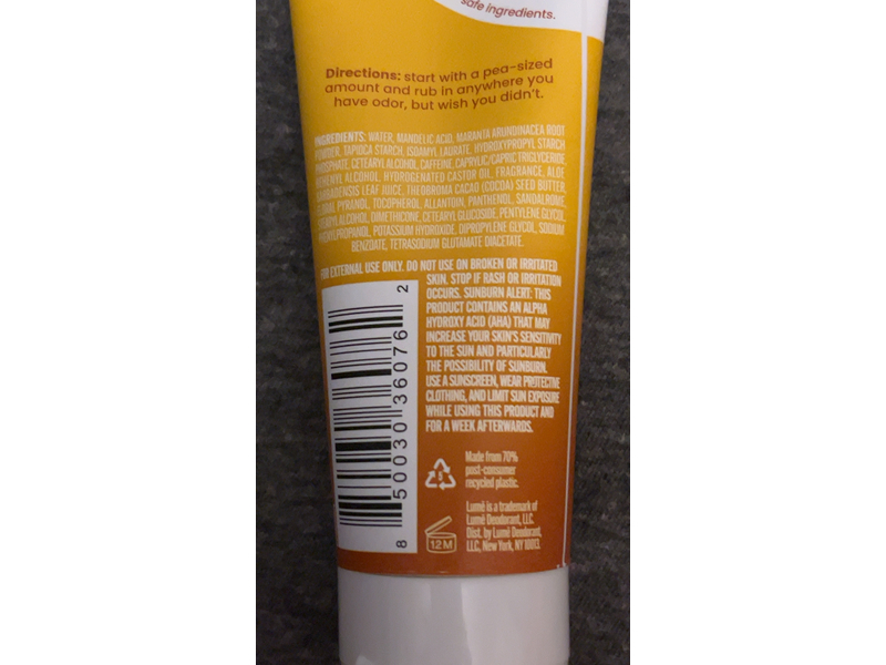 Lume Whole Body Deodorant, Toasted Coconut, 2.2 oz/62 g