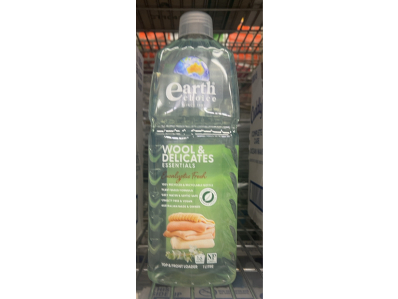 Earth Choice Wool & Delicates Essentials Eucalyptus Fresh Laundry Detergent, 16 Loads, 1 L