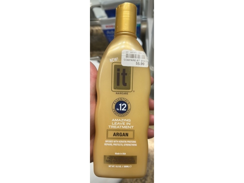 It Haircare No.12 Amazing Leave In Treatment, Argan, 10.2 oz/300 mL