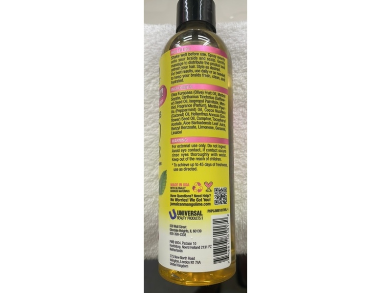 Jamaican Mango & Lime 6 In 1 Soothes & Revives Braid Refresher, Fresh Breeze, 8 fl oz/237 mL