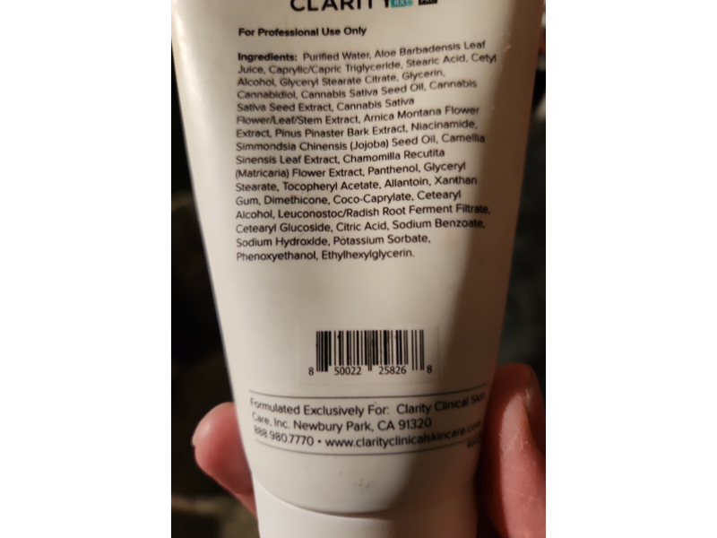 Clarity Rx Pro Return To Calm Cbd Moisturizer, Restore + Balance, 4 oz/113 g