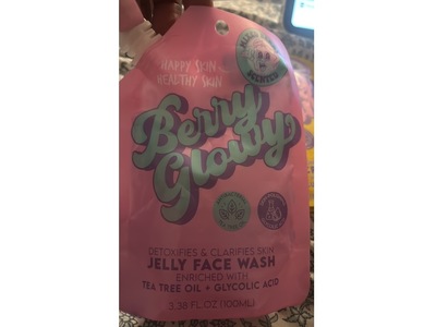 K7 Design Group Berry Glowy Detoxifies & Clarifies Skin Face Wash, Tea Tree Oil + Glycolic Acid, 3.38 fl oz/100 mL