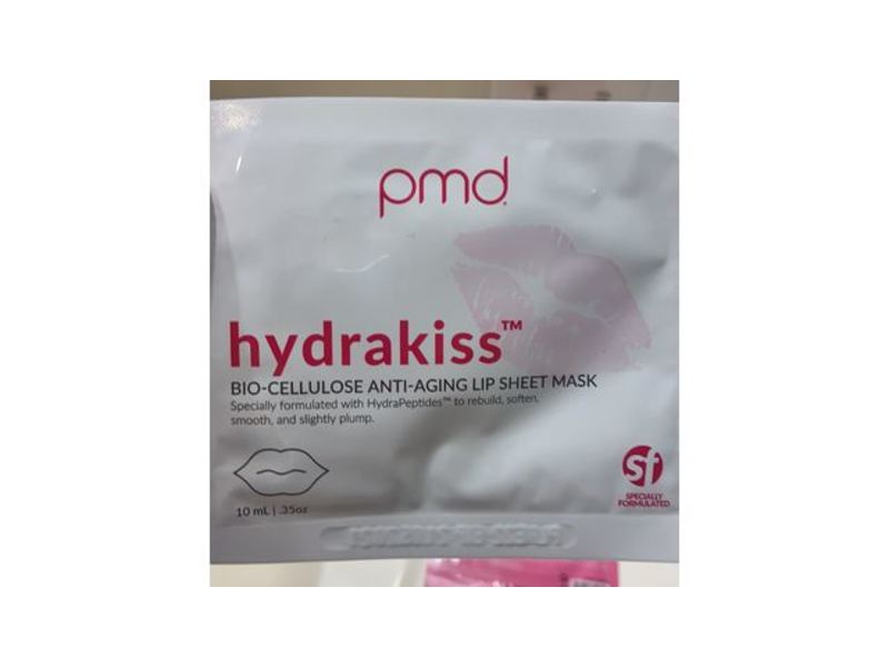 Pmd Hydrakiss Bio-Cellulose Anti-Aging Lip Sheet Mask, 0.35 oz/10 mL, Pack Of 50 Sheet