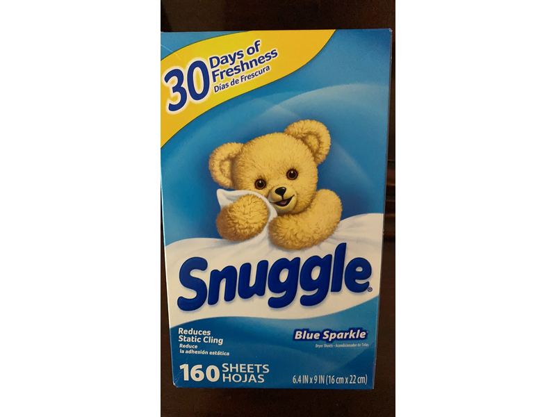 Snuggle Fabric Softener Dryer Sheets, Blue Sparkle, 160 Count