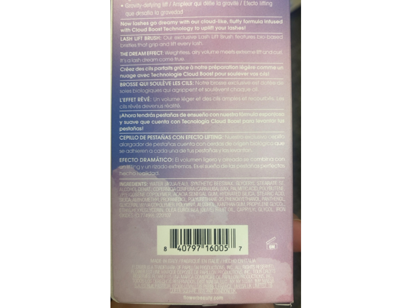 Flower Beauty Volumizing Mascara, Black Noir, 0.27 fl oz/8 mL