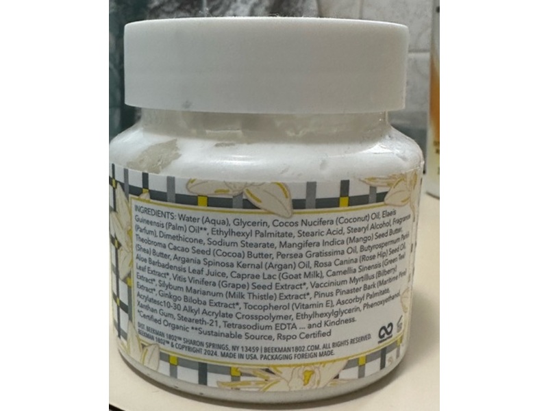 Beekman 1802 Pure Goat Milk Whipped Body Cream, Vanilla Absolute, 8 fl oz/236 mL