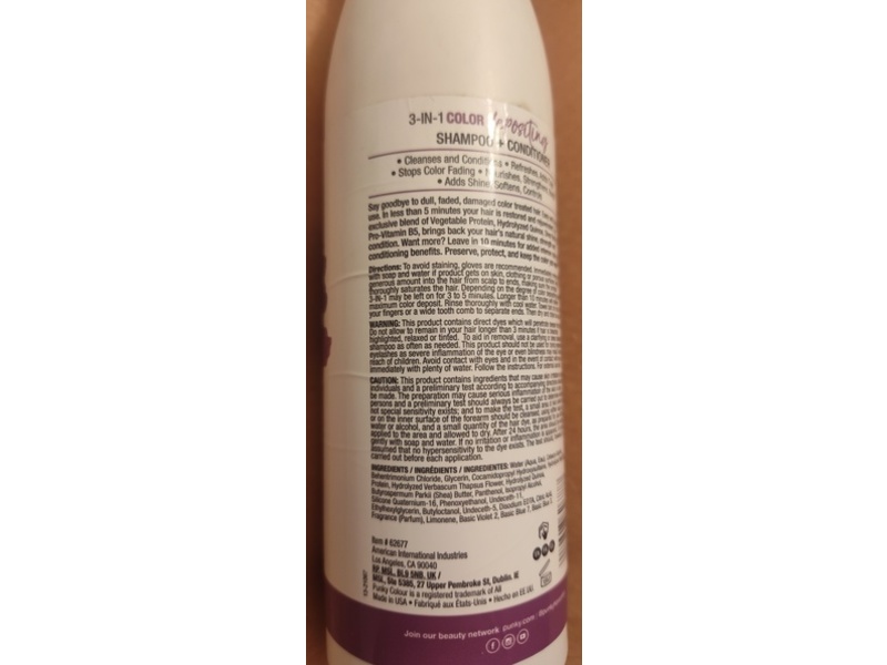 Punky Colour 3-In-1 Color Depositing Hair Shampoo + Conditioner, Purpledacious, 8.5 fl oz.250 mL