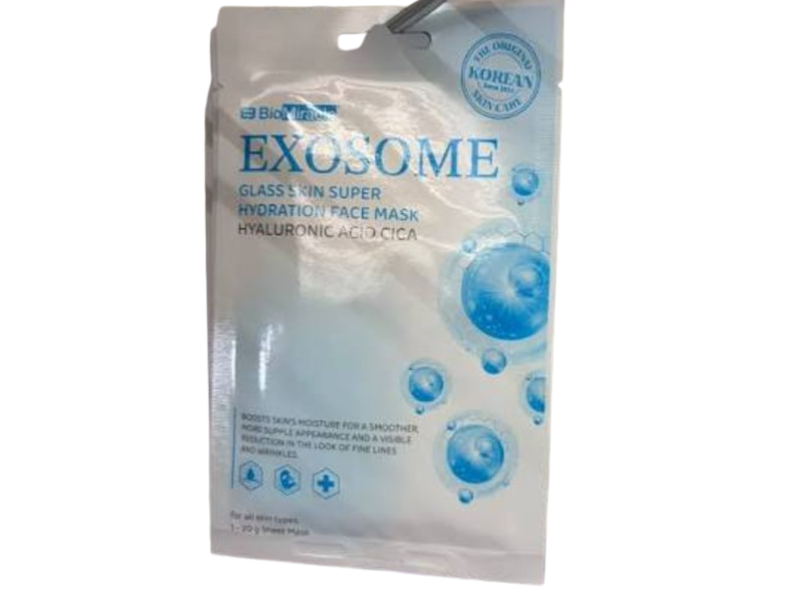 BioMiracle Exosome Glass Skin Super Hydration Face Mask, Hyaluronic Acid, Cica, 20 g