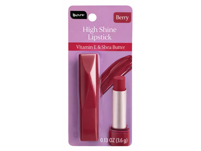 b-Pure High Shine Lipstick, Berry, 0.13 oz/3.6 g