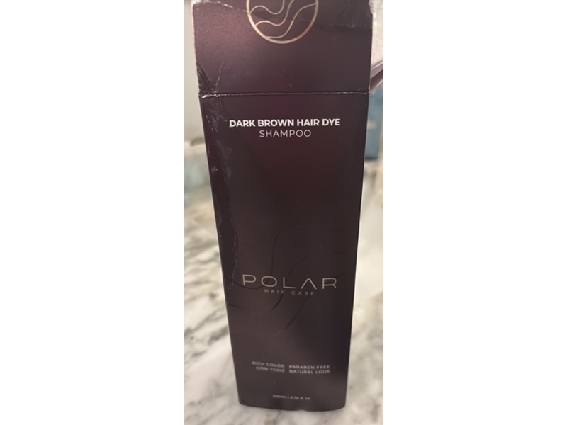 Polar Hair Care Hair Dye Shampoo, Dark Brown, 6.76 fl oz/200 mL