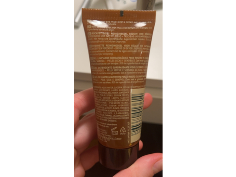 Nuxe Paris Face And Body Ultra-Rich Cleansing Gel, Honey & Sunflower, 1.0 fl oz/30 mL