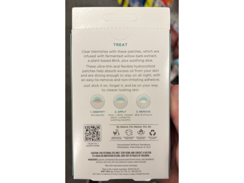 Burt's Bees Herbal Blemish Patch, Aloe + BHA, Clear & Balanced, 24 Patches