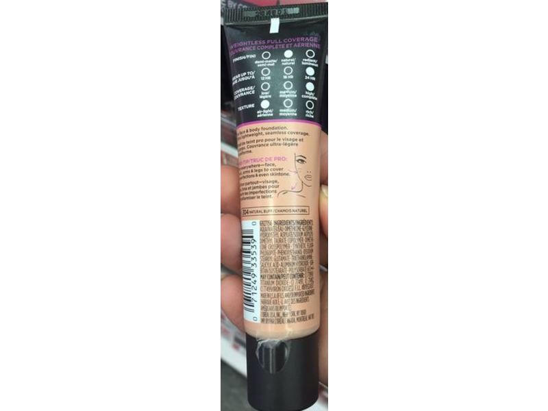 L'Oreal Infallible Total Cover Foundation, 304 Natural Buff, 1 fl oz/30 mL