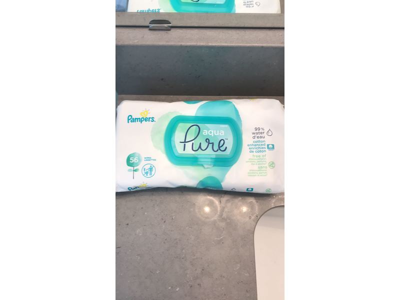 Pampers Aqua Pure Sensitive Water Baby Wipes, Unscented, 56 ct (Pack of 8)