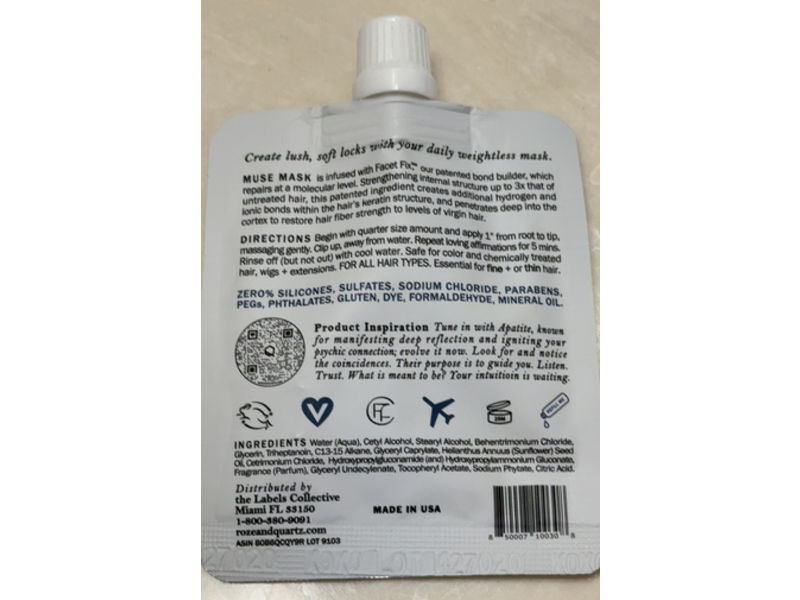 Roze + Quartz Muse Mask, 1 fl oz/30 mL