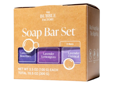 The Bubble Factory Soap Bar Set, Lavender Collection, 3.5 oz/100 g